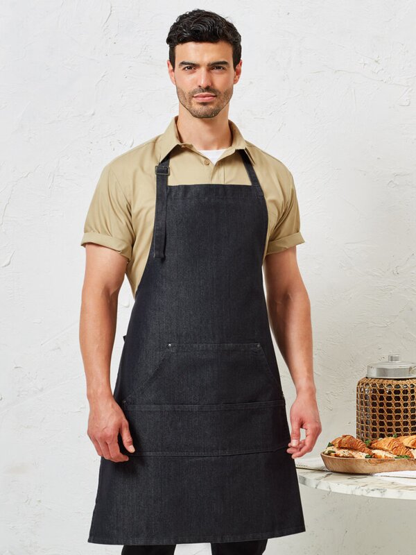 Jeans stitch bib apron Thumbnail