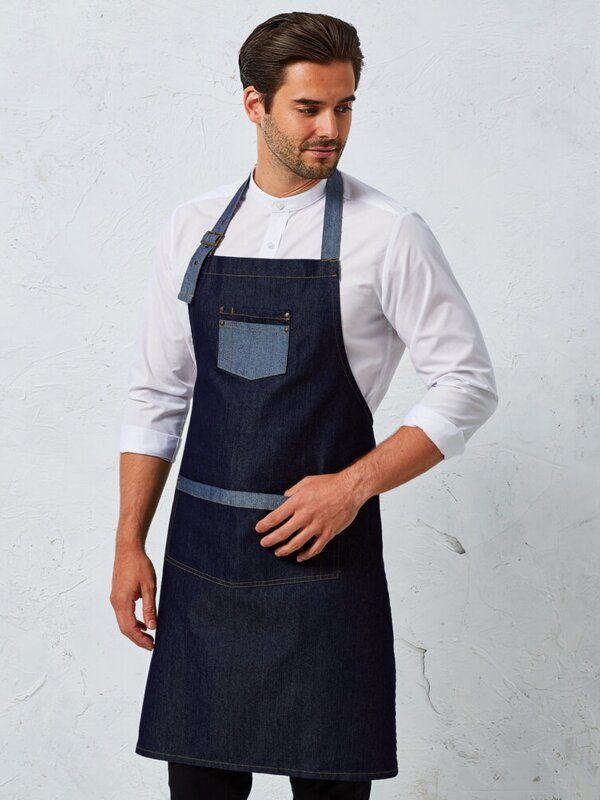 Domain contrast denim bib apron Thumbnail