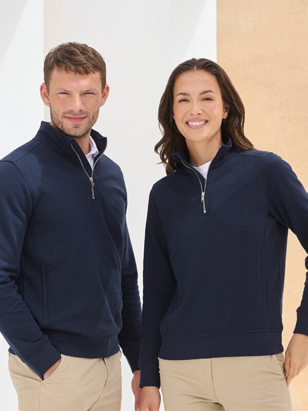 Henbury Unisex Sustainable 1/4 Zip Sweatshirt Thumbnail